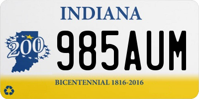 IN license plate 985AUM