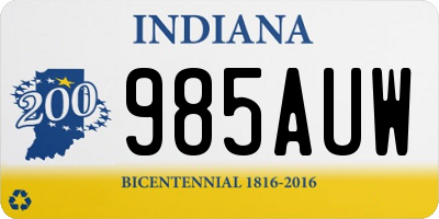 IN license plate 985AUW