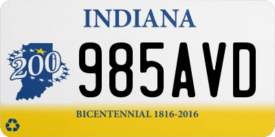 IN license plate 985AVD