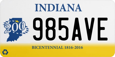 IN license plate 985AVE