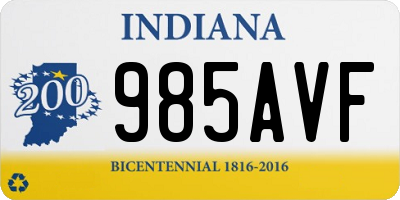 IN license plate 985AVF