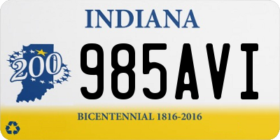 IN license plate 985AVI