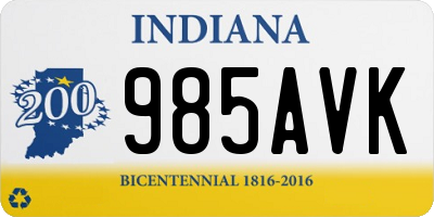 IN license plate 985AVK