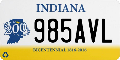 IN license plate 985AVL