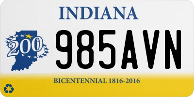 IN license plate 985AVN