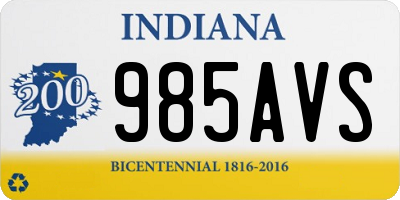 IN license plate 985AVS