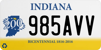 IN license plate 985AVV