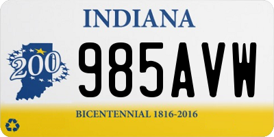 IN license plate 985AVW