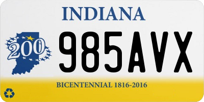 IN license plate 985AVX