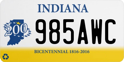 IN license plate 985AWC