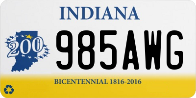IN license plate 985AWG