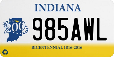 IN license plate 985AWL