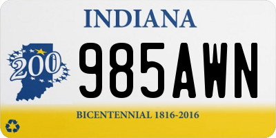 IN license plate 985AWN