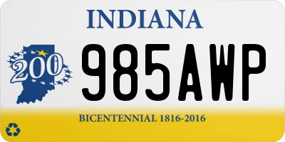 IN license plate 985AWP