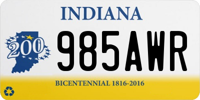 IN license plate 985AWR