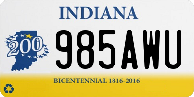 IN license plate 985AWU