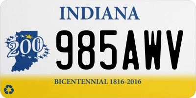 IN license plate 985AWV