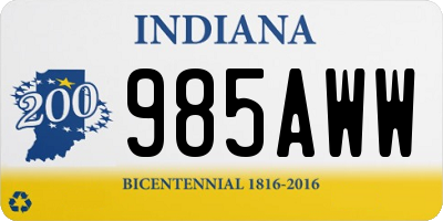 IN license plate 985AWW