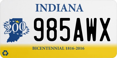 IN license plate 985AWX