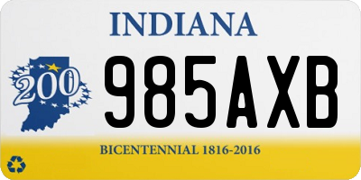 IN license plate 985AXB