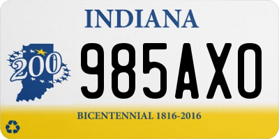 IN license plate 985AXO