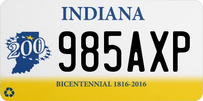 IN license plate 985AXP