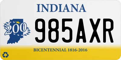 IN license plate 985AXR