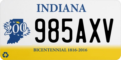 IN license plate 985AXV