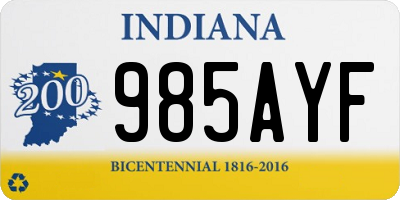 IN license plate 985AYF