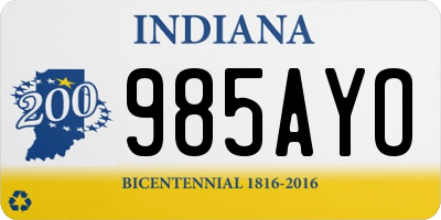 IN license plate 985AYO