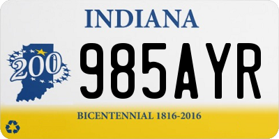 IN license plate 985AYR