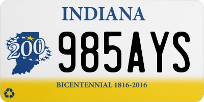 IN license plate 985AYS