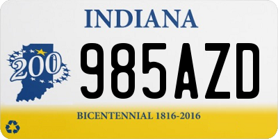 IN license plate 985AZD