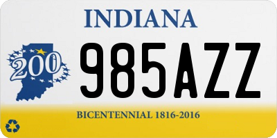 IN license plate 985AZZ