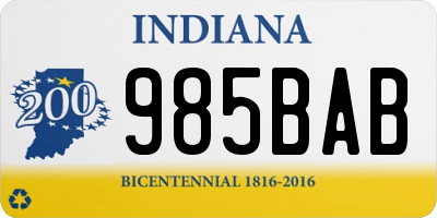 IN license plate 985BAB