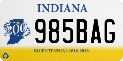 IN license plate 985BAG