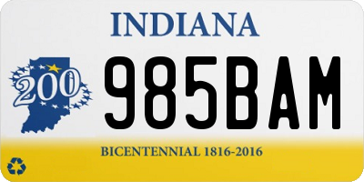 IN license plate 985BAM