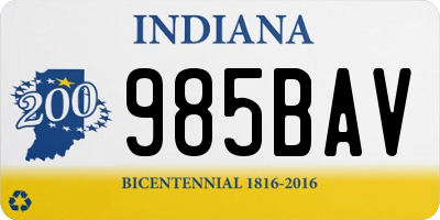 IN license plate 985BAV