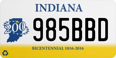 IN license plate 985BBD