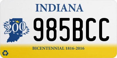 IN license plate 985BCC