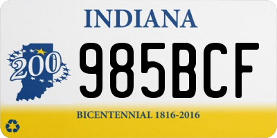 IN license plate 985BCF