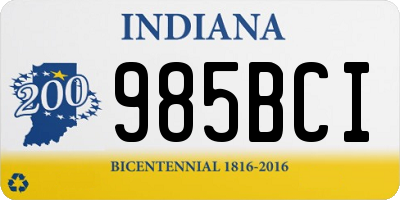 IN license plate 985BCI