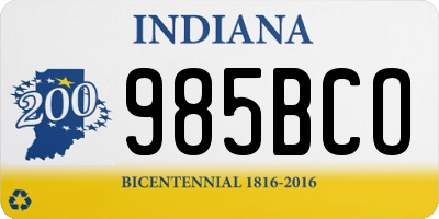 IN license plate 985BCO