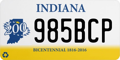 IN license plate 985BCP