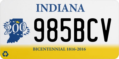 IN license plate 985BCV