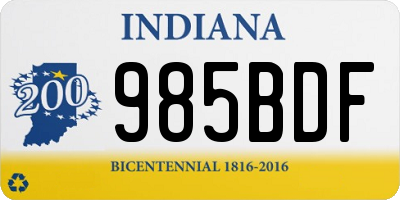 IN license plate 985BDF