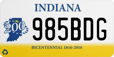 IN license plate 985BDG