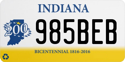 IN license plate 985BEB