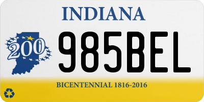 IN license plate 985BEL