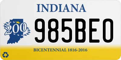 IN license plate 985BEO